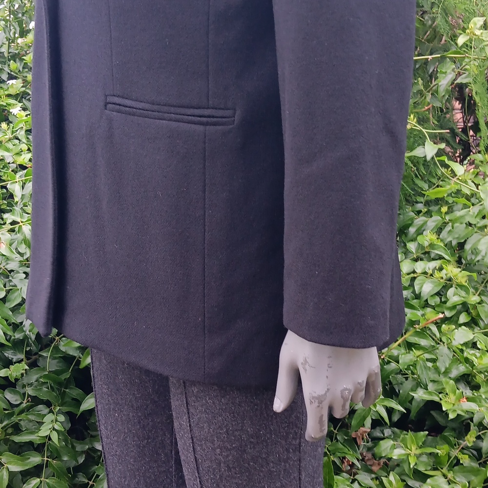 NORTON Mc NORTON PETITES LADIES PURE WOOLMARK  VINTAGE BLACK LUXURY BLAZER - Picture 16 of 17